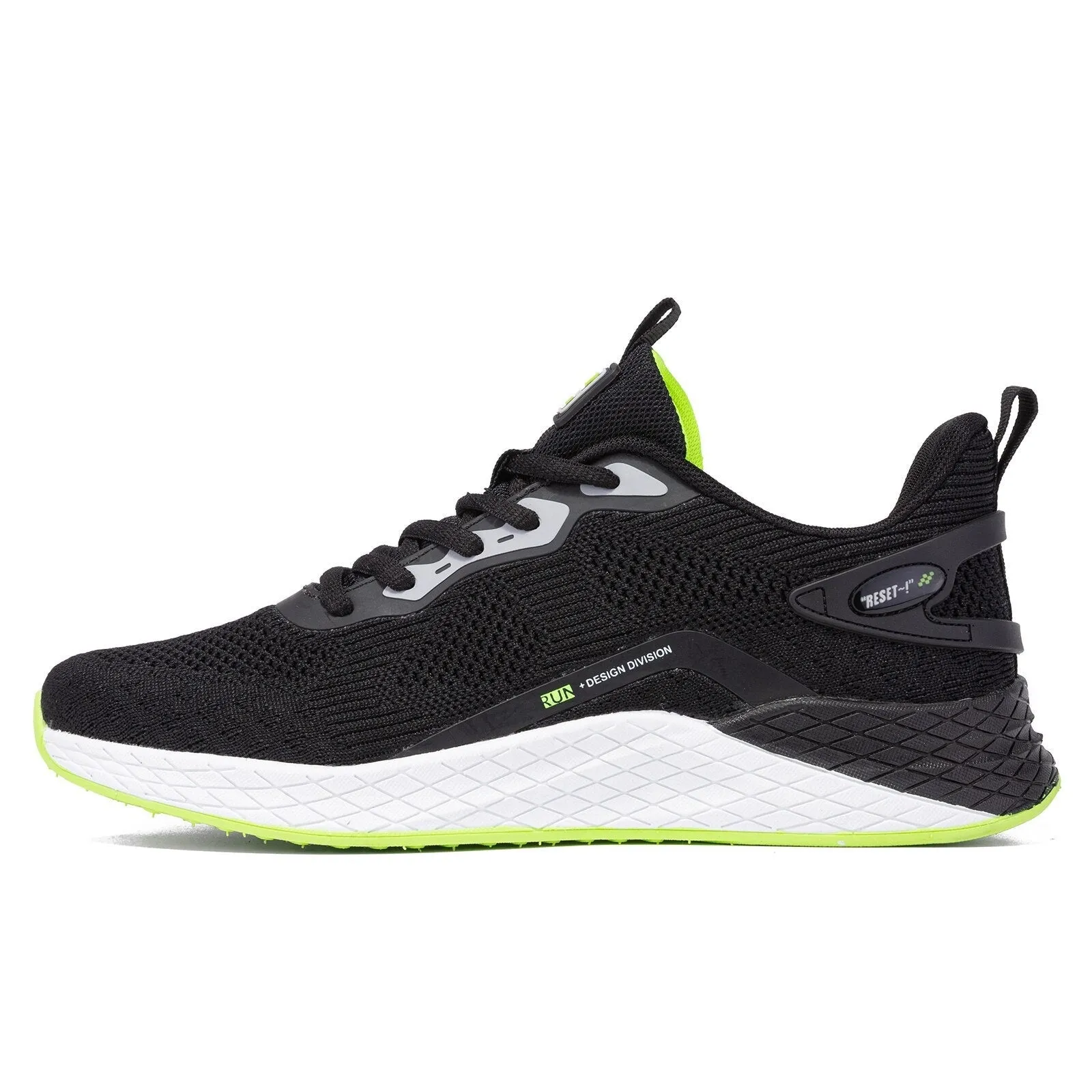 Men's Mesh Round Toe Lace-up Closure Patchwork Sports Sneakers