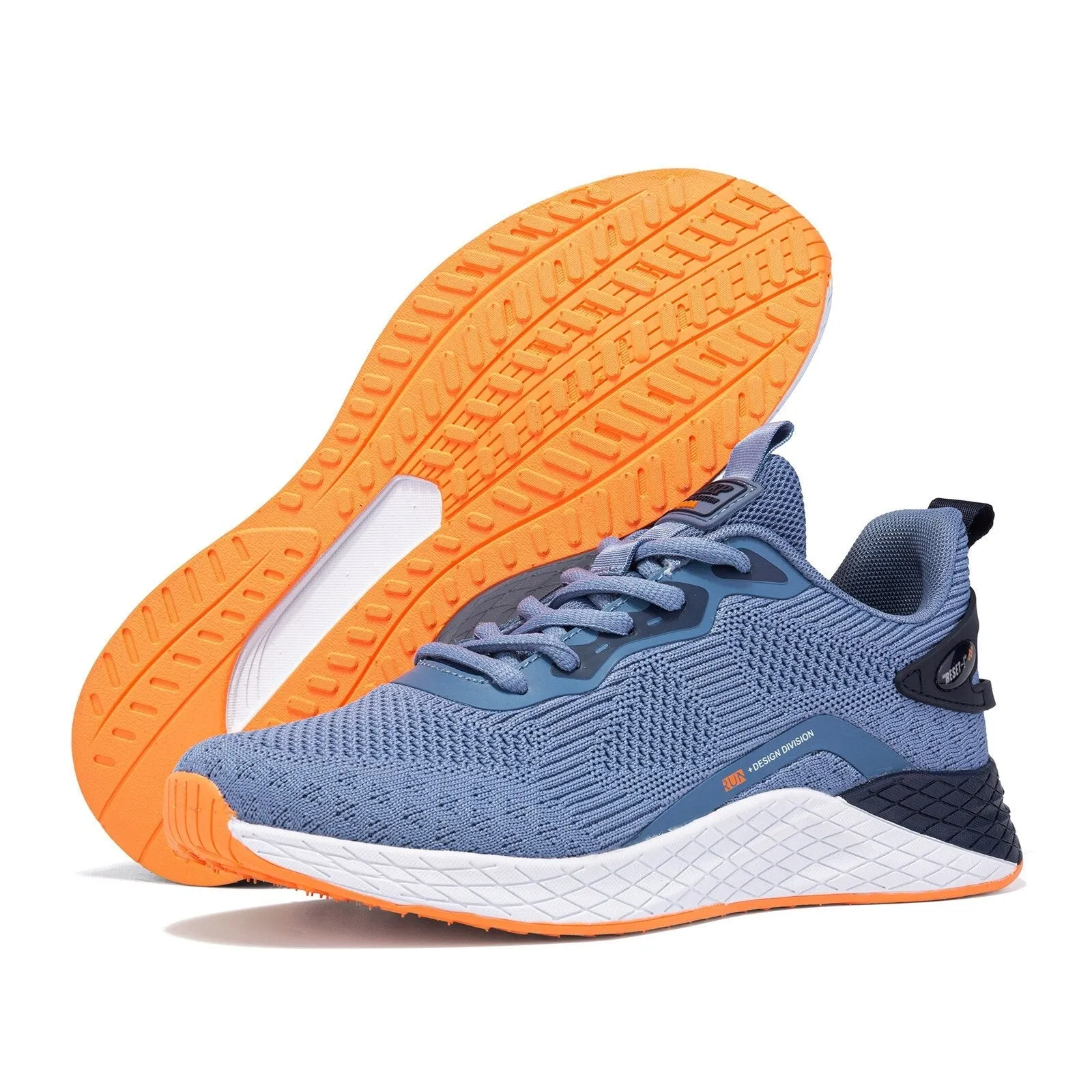 Men's Mesh Round Toe Lace-up Closure Patchwork Sports Sneakers