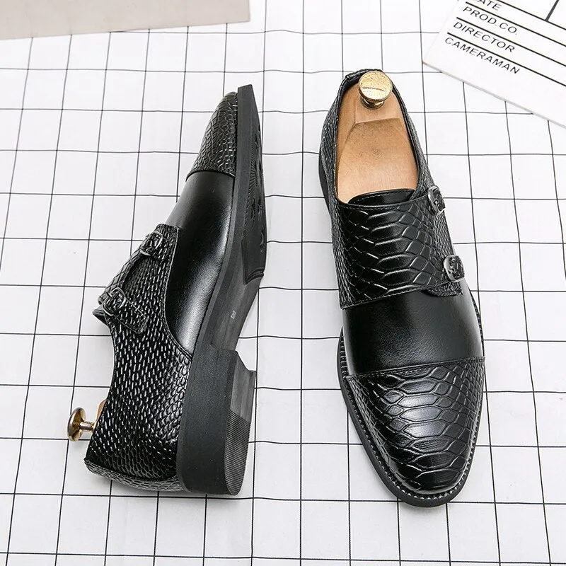 Men's Microfiber Pointed Toe Slip-On Closure Formal Wear Shoes