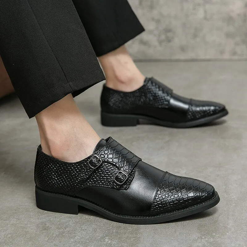 Men's Microfiber Pointed Toe Slip-On Closure Formal Wear Shoes