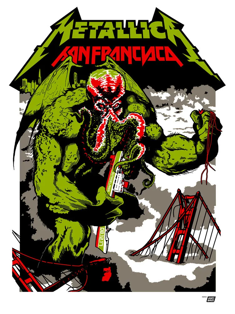 Metallica 2017 Outside Lands  San Francisco, CA Poster - Tour Edition of 70