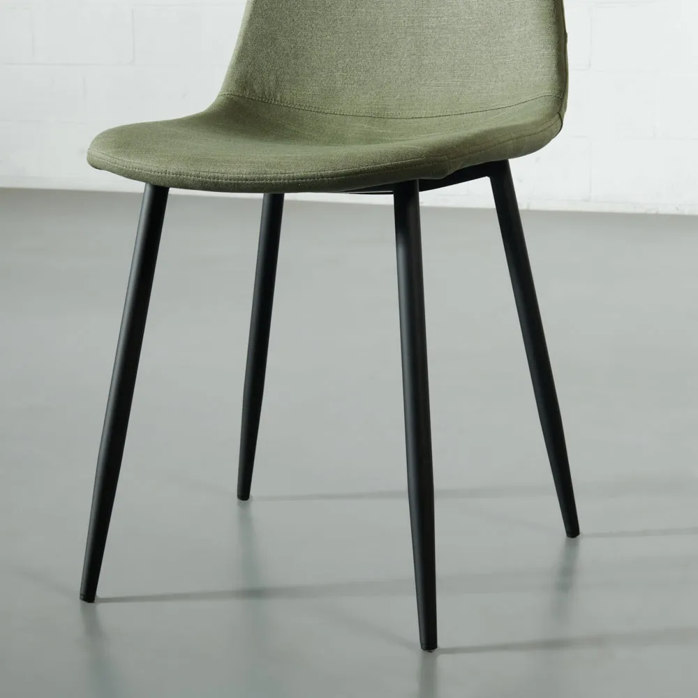 MILAN - Green Fabric Dining Chair