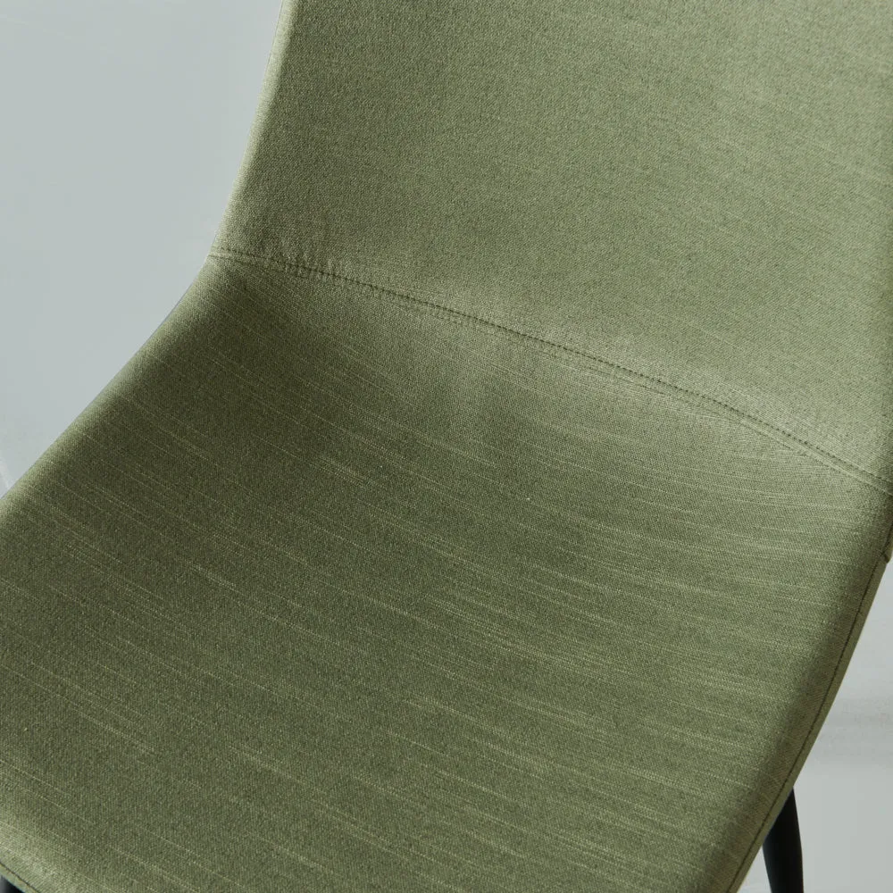 MILAN - Green Fabric Dining Chair