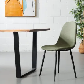 MILAN - Green Fabric Dining Chair