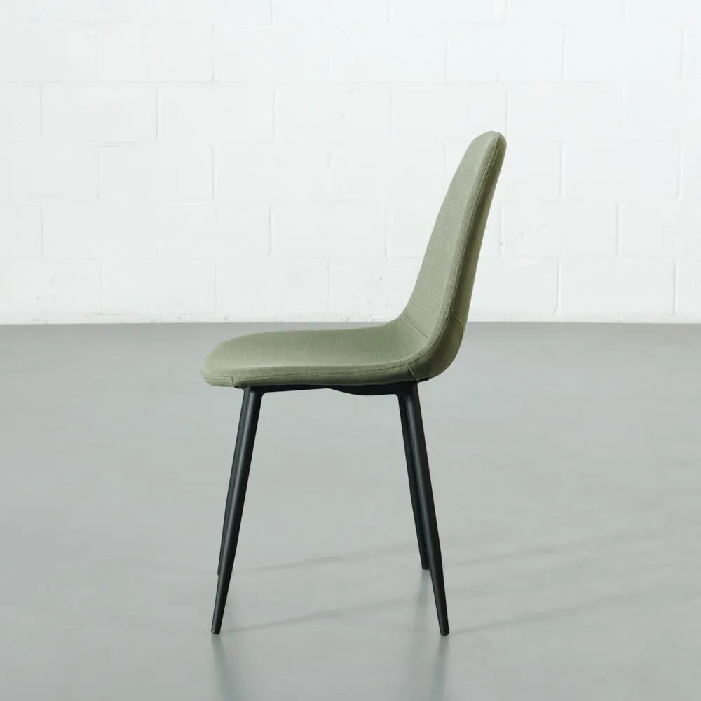 MILAN - Green Fabric Dining Chair