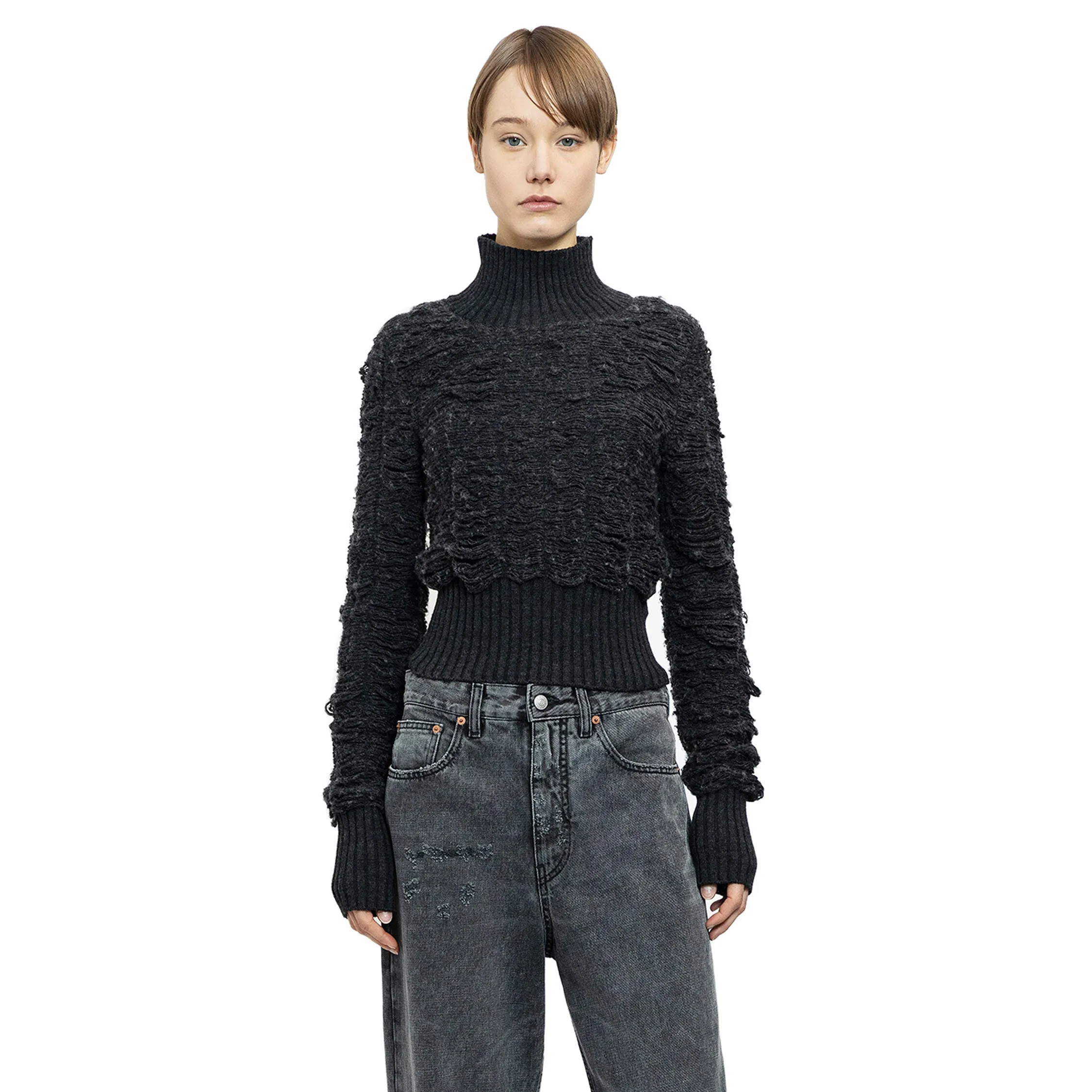 MM6 MAISON MARGIELA WOMAN GREY KNITWEAR