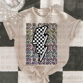Racing Stack Checkered Bolt - PNG
