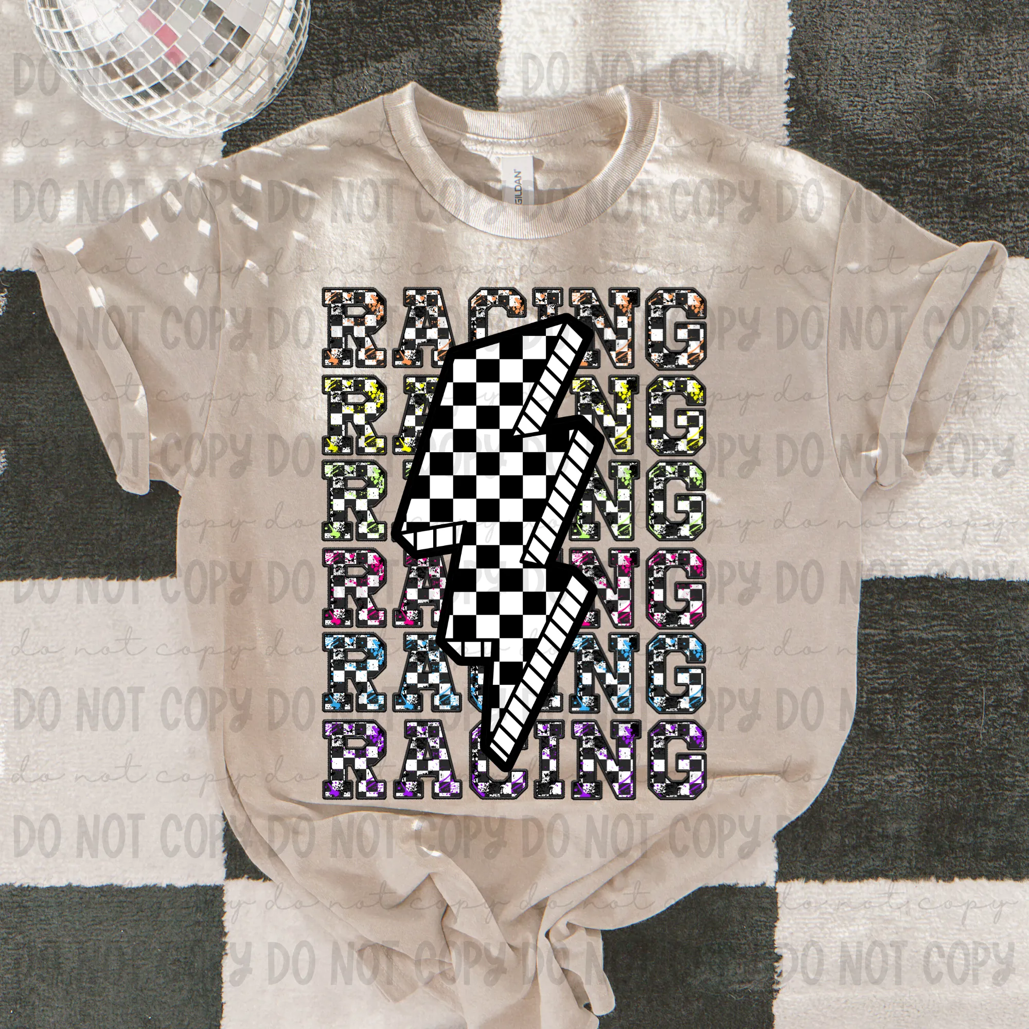 Racing Stack Checkered Bolt - PNG