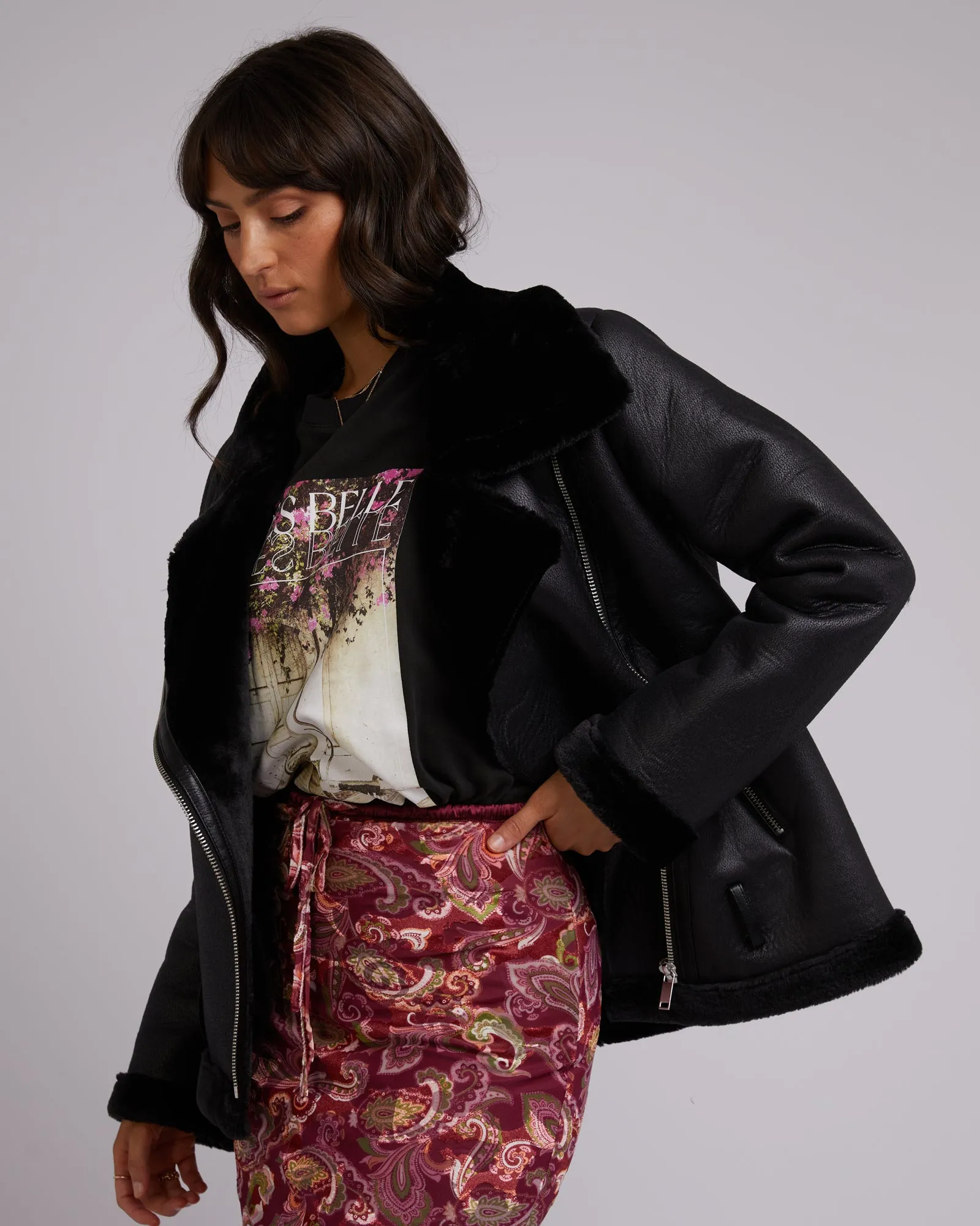 Rory Aviator Jacket Black