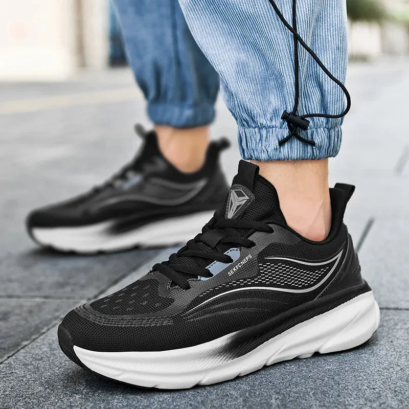 Running Sneaker Men's Women Shoes Casual Knitting Mesh Breathable Height Increased Flat Platform Sport