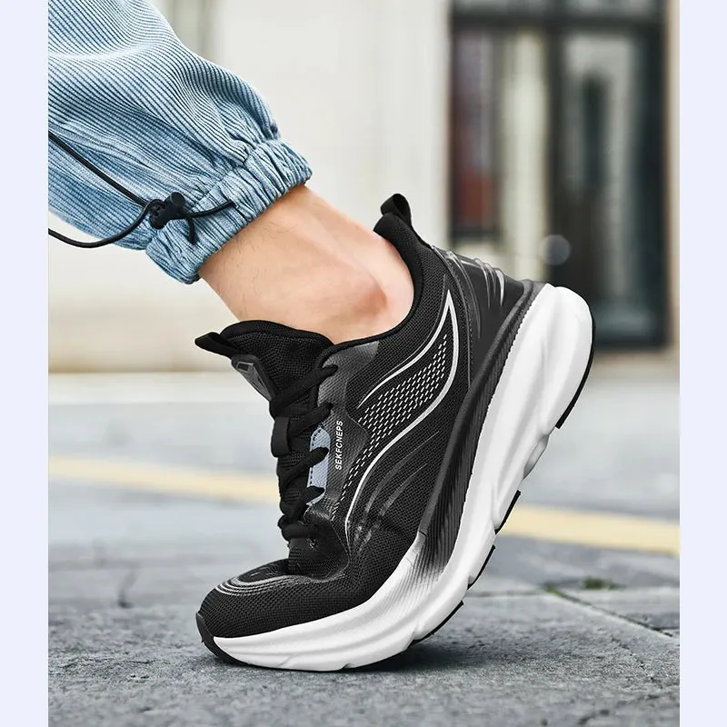 Running Sneaker Men's Women Shoes Casual Knitting Mesh Breathable Height Increased Flat Platform Sport