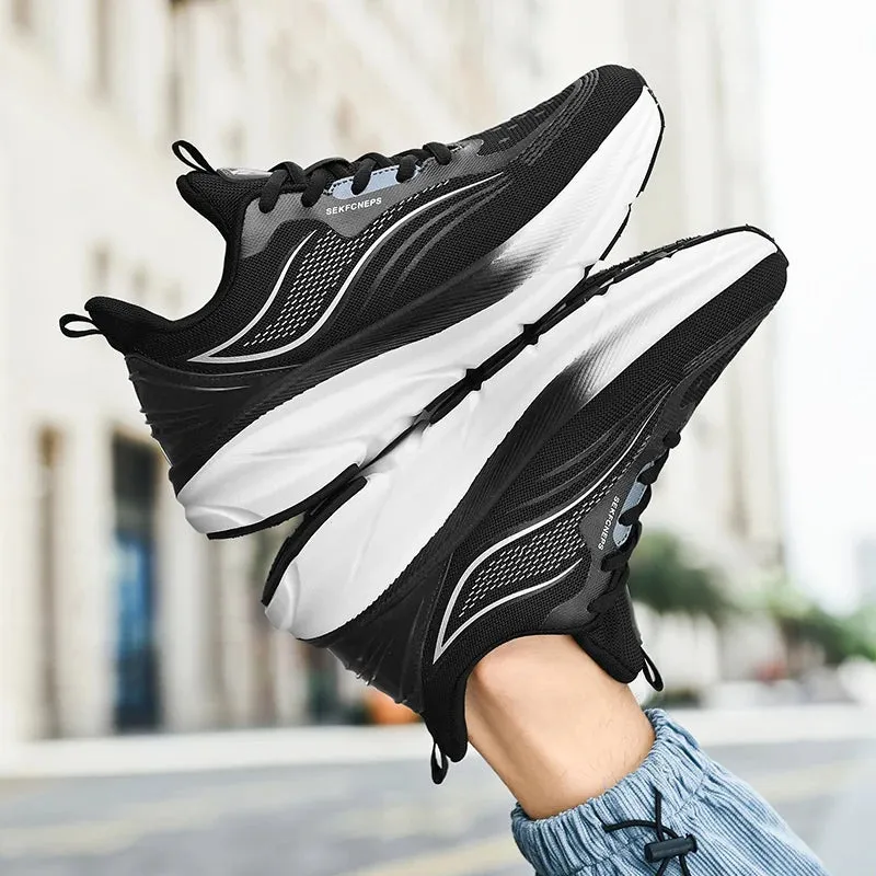 Running Sneaker Men's Women Shoes Casual Knitting Mesh Breathable Height Increased Flat Platform Sport