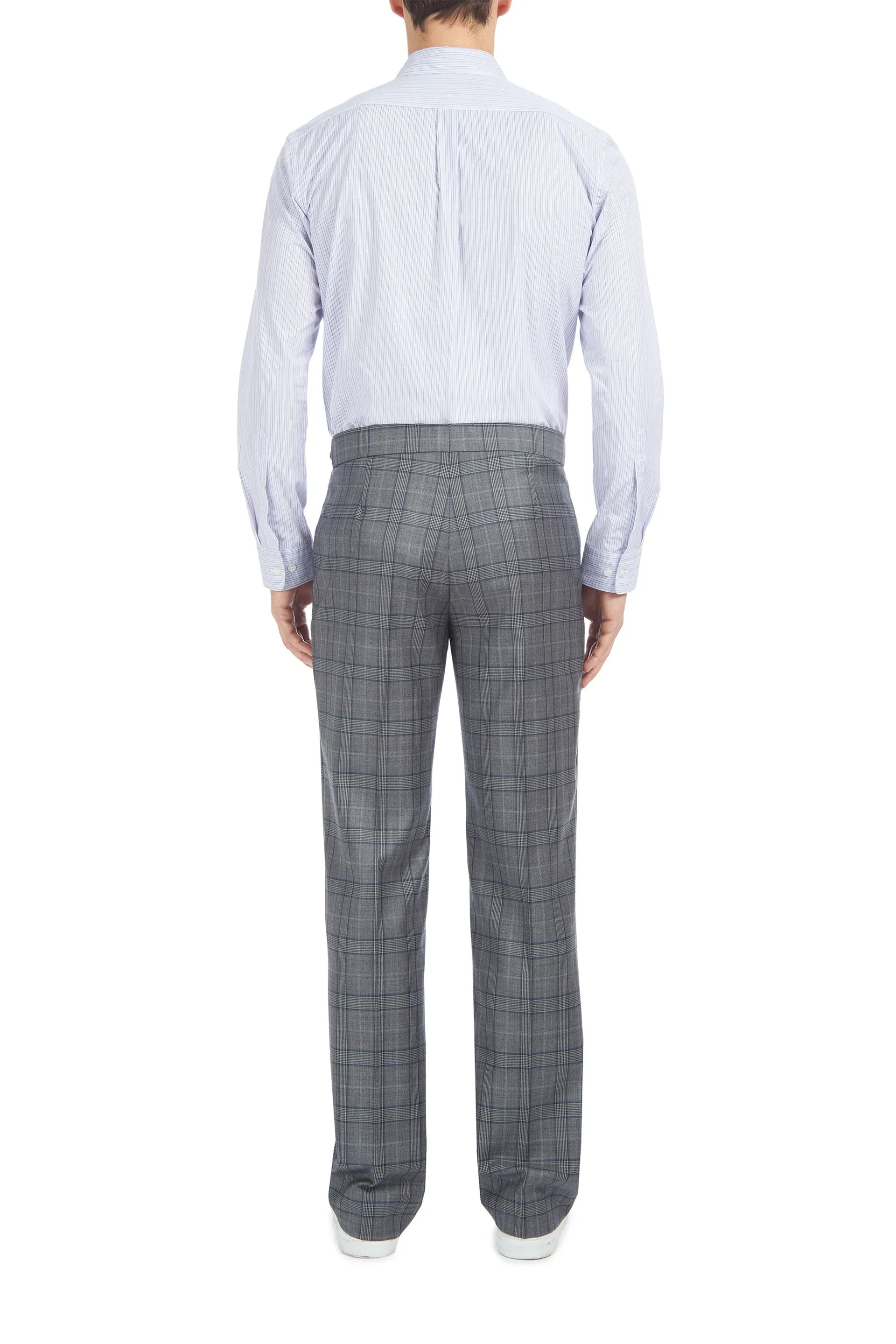 Sebastian Pant in Blue/Grey Check Virgin Wool