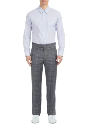 Sebastian Pant in Blue/Grey Check Virgin Wool