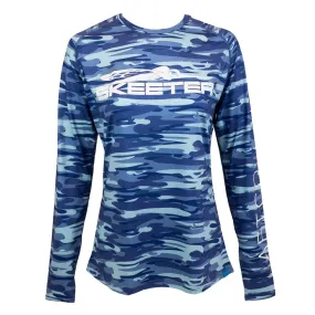 Skeeter AFTCO Ladies Mercam Long Sleeve - Blue Camo