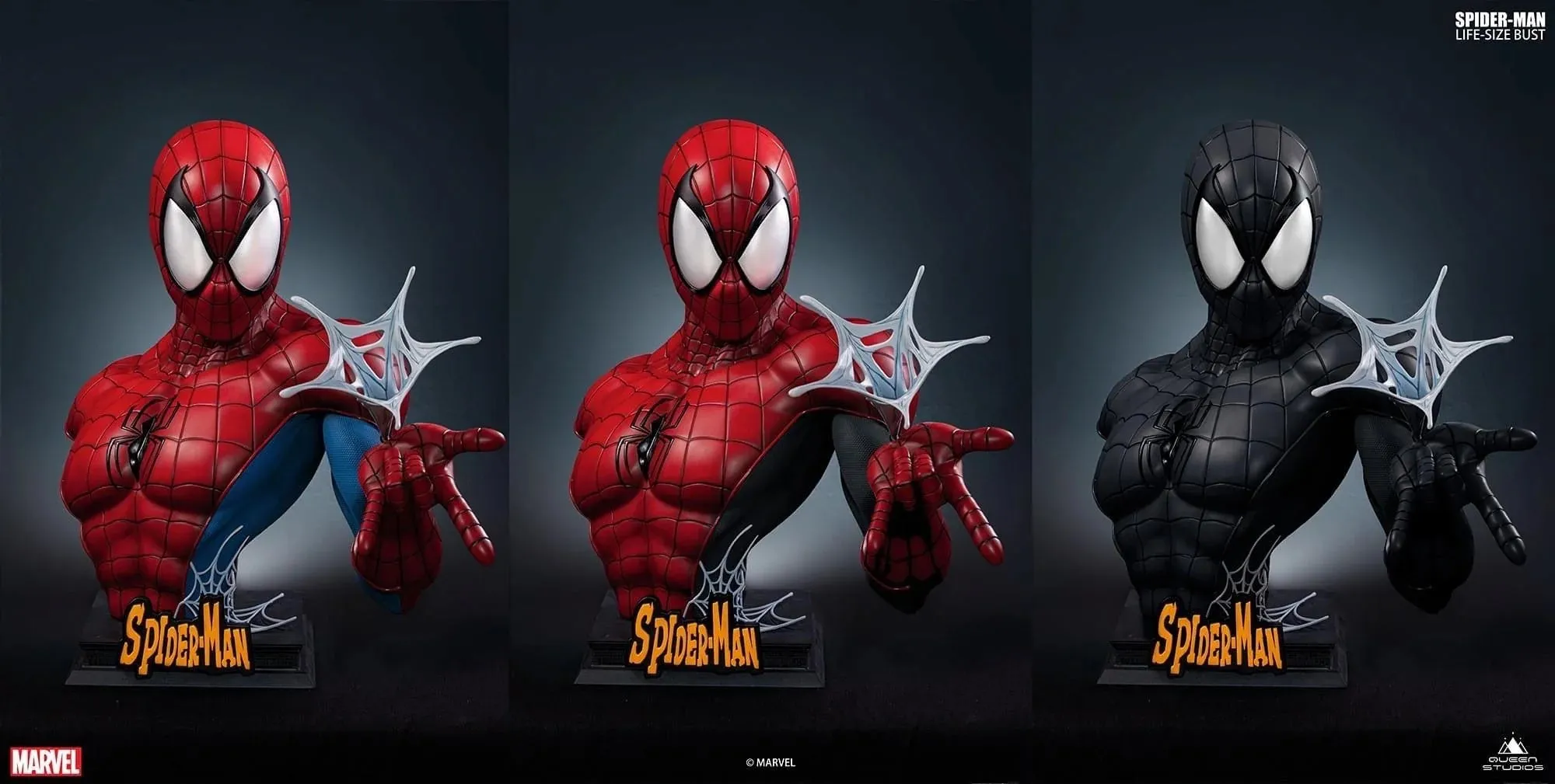 Spider Man Life Size Bust Comic ver. Black and Red
