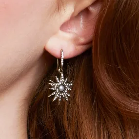 Star Drop Earrings: Dangle Crystal And Pearl Star Earrings