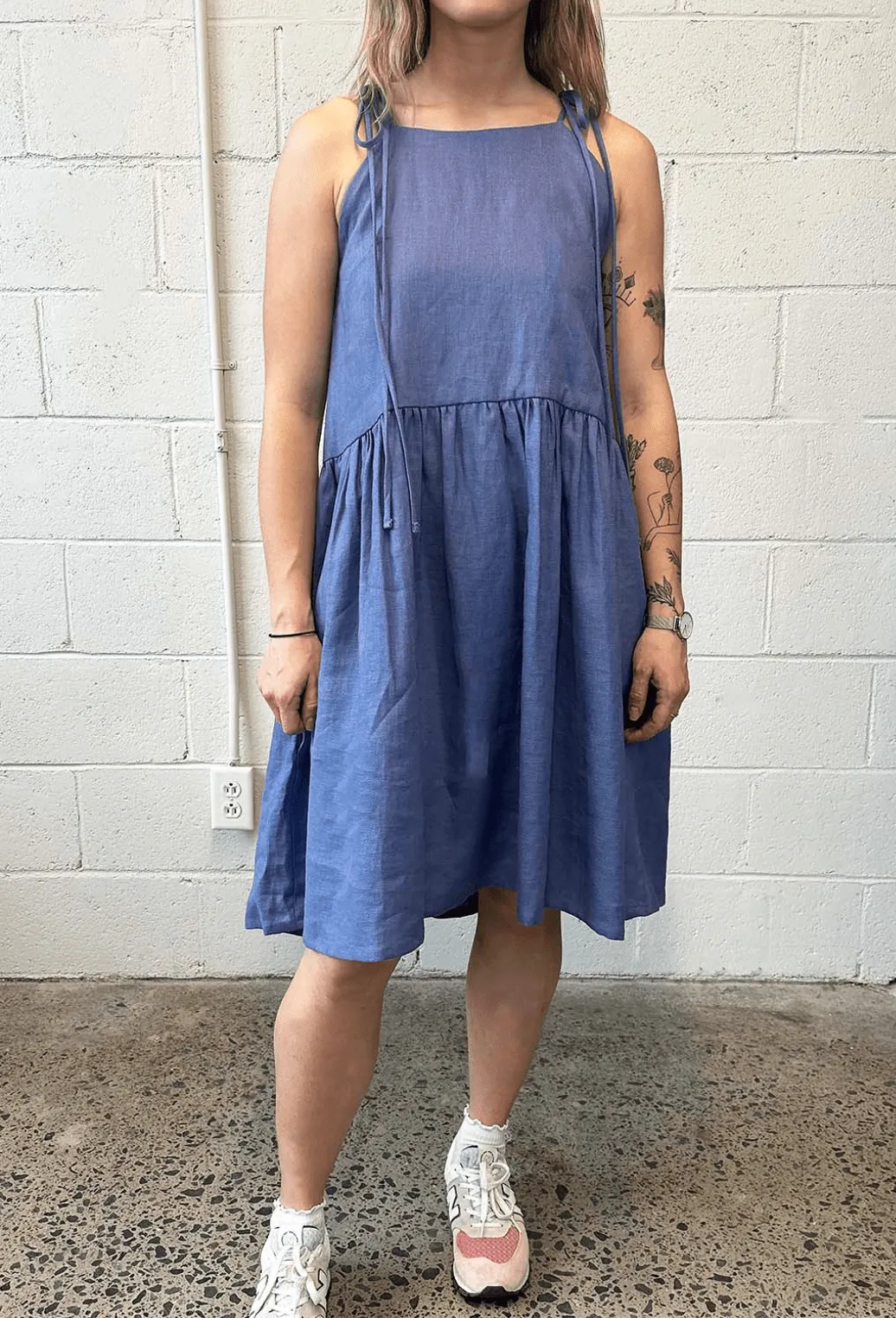 Tig Dress Periwinkle Blue Linen