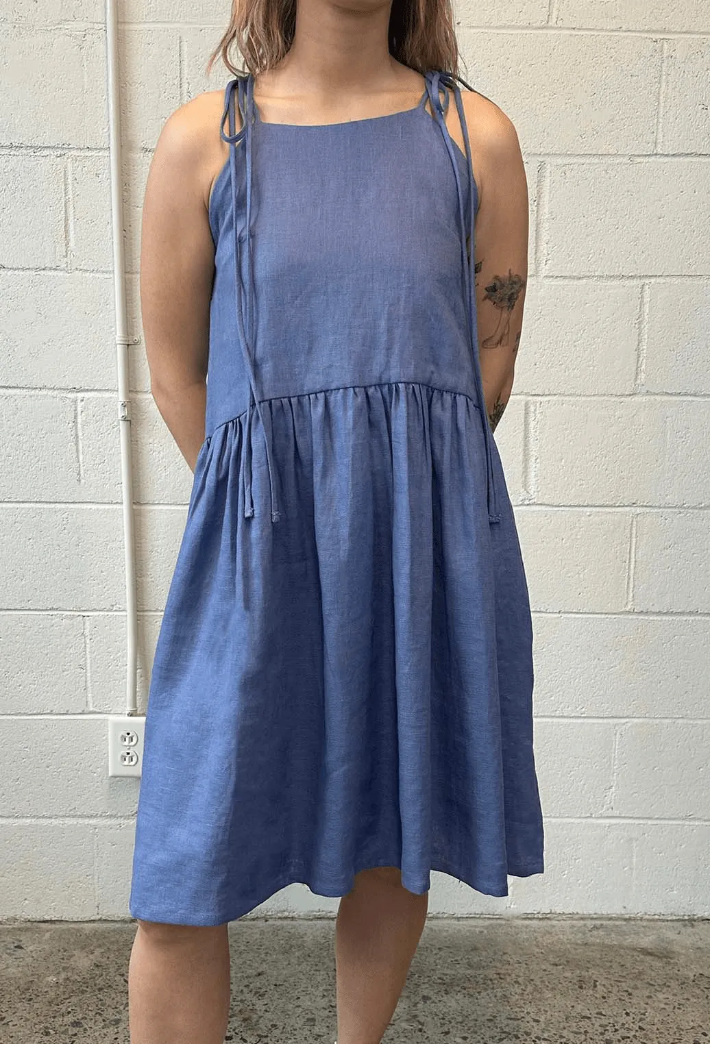 Tig Dress Periwinkle Blue Linen