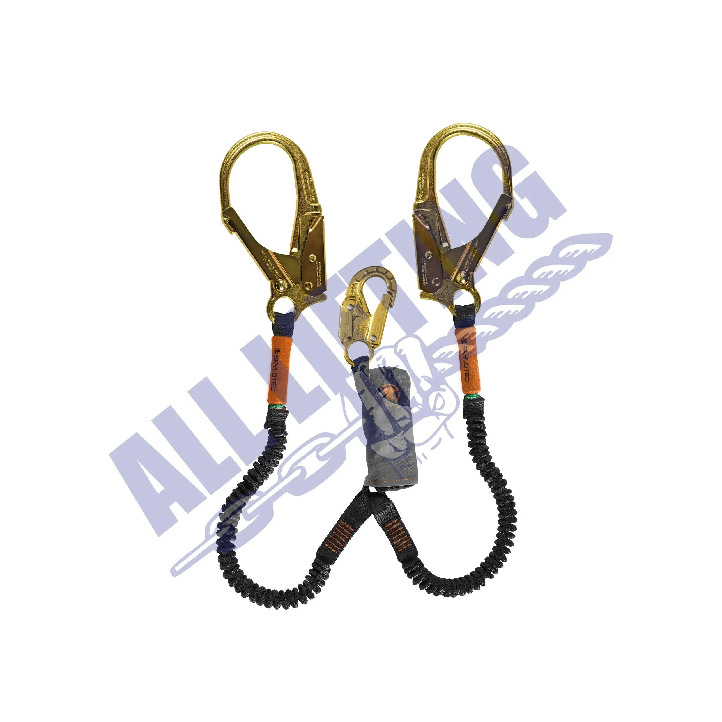 Twin Lanyard with Snap Hook and Steel Scaff Hook